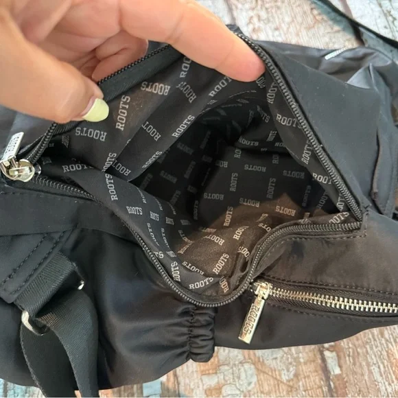 Roots Black Quilted Backpack with Zipper - Picture 2 of 6